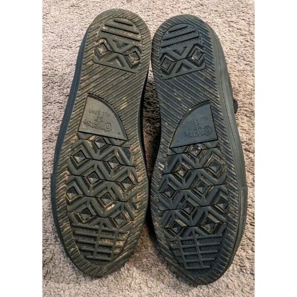 Converse Chuck Taylor All Star Waterproof High All Black Leather Shoes 162409C - Picture 7 of 8